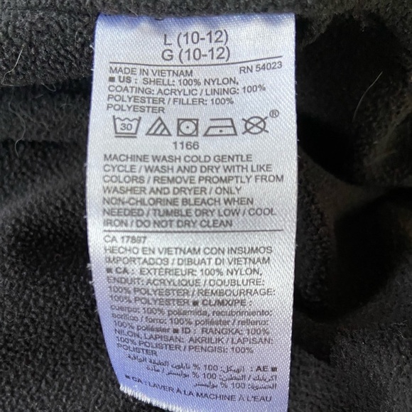 Old Navy Kids Poly Fill Puffer Vest Black- Snap-Up Cozy Lined Pockets Size Large - Picture 5 of 5